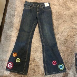 Gymboree Girls Size 12 NWT Jeans embroider floral